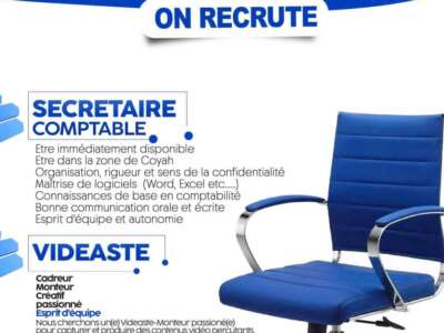 SECRETAIRE COPMTABLE ET VIDEASTE
