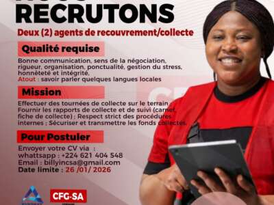 2 AGENTS DE RECOUVREMENT/COLLECTE