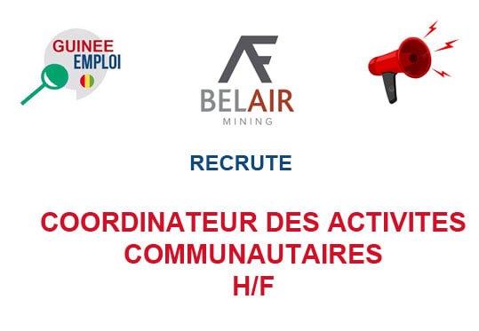 RECRUTE COORDINATEUR DES ACTIVITES COMMUNAUTARES H/F