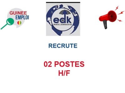 RECRUTE 02 POSTES H/F