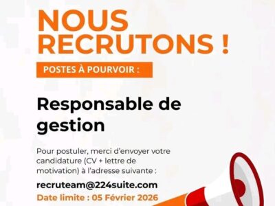 RECRUTE RESPONSABLE DE GESTION