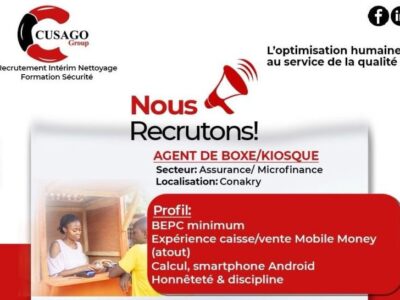 RECRUTE AGENT DE BOXE/KIOSQUE