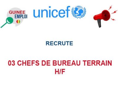 RECRUTE 03 CHEFS DE BUREAU TERRAIN H/F