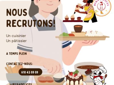 RECRUTE UN CUISINIER ET UN PATISSIER