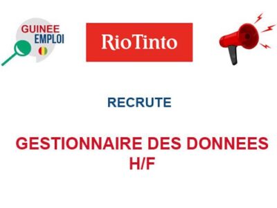 RECRUTE GESTIONNAIRE DES DONNES H/F