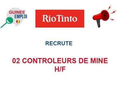 RECRUTE 02 CONTROLEURS DE MINE H/F