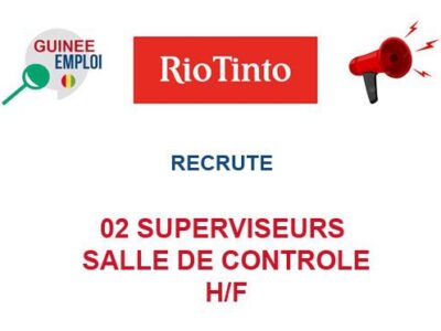RECRUTE 02 SUPERVISEURS SALLE DE CONTROLE H/F