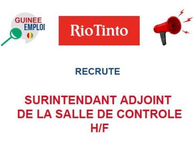 RECRUTE SURINTENDANT ADJOINT DE LA SALLE DE CONTROLE H/F