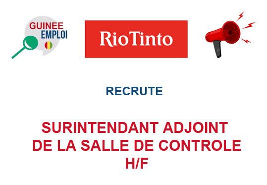RECRUTE SURINTENDANT ADJOINT DE LA SALLE DE CONTROLE H/F