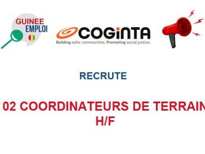 RECRUTE 02 COORDINATEURS DE TERRAIN H/F