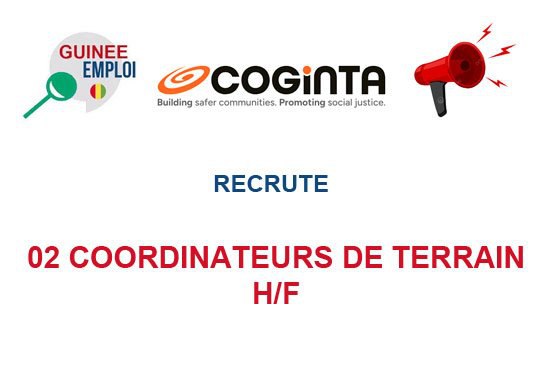 RECRUTE 02 COORDINATEURS DE TERRAIN H/F