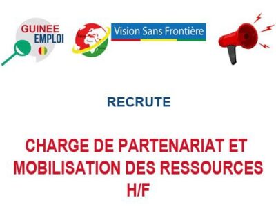 RECRUTE CHARGE DE PARTENARIAT ET MOBILISATION DES RESSOURCES H/F
