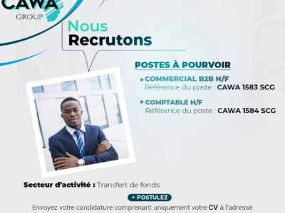 RECRUTE COMMERCIAL B2B H/F ET COMPTABLE H/F