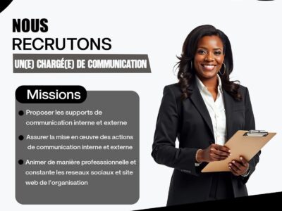RECRUTE UNE CHARGE(E) DE COMMUNICATION