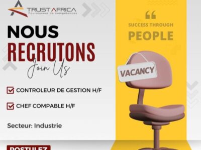 RECRUTE CONTROLEUR DES GESTIONS H/F ET CHEF COMPTABLE H/F