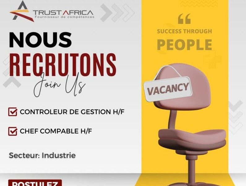 RECRUTE CONTROLEUR DES GESTIONS H/F ET CHEF COMPTABLE H/F