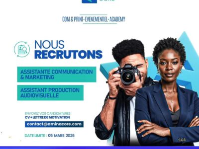 RECRUTE ASSISTANTE COMMUNICATION & MARKETTING, ASSISTANT PRODUCTION AUDIOVISUELLE