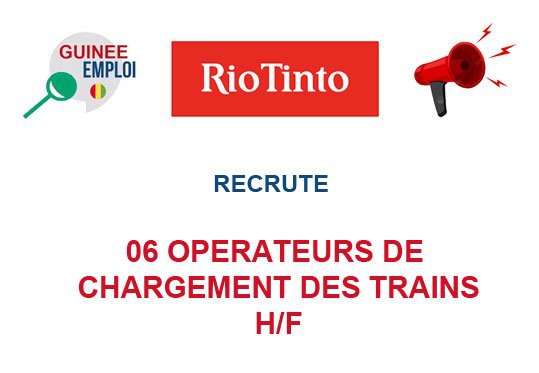 RECRUTE 06 OPERATEURS DE CHARGEMENT DES TRAINS H/F