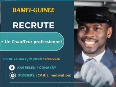 RECRUTE UN CHAUFFEUR PROFESSIONNEL