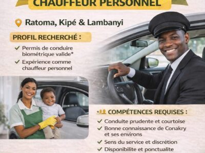 RECRUTE UN CHAUFFEUR PERSONNEL