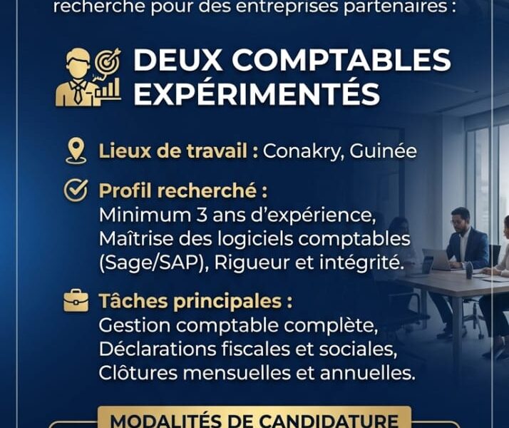 RECRUTE 2 CMPTABLES EXPERIMENTES