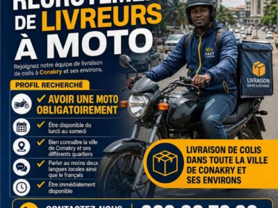 RECRUTE DES LIVREURS A MOTO