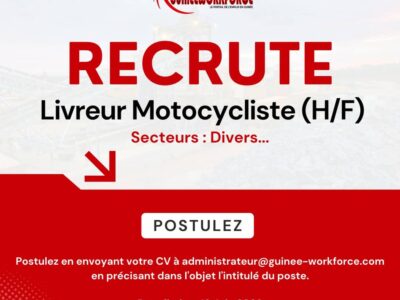 RECRUTE ASSISTANT DECLARANT EN DOUANE & LIVREUR MOTOCYCLISTE