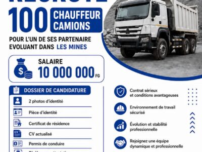 RECRUTEMENT DE CHAUFFEURS DE CAMIONS