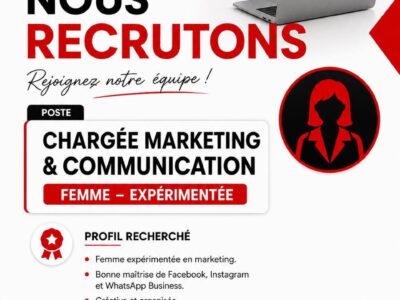 RECRUTE CHARGEE MARKETING & COMMUNICATION